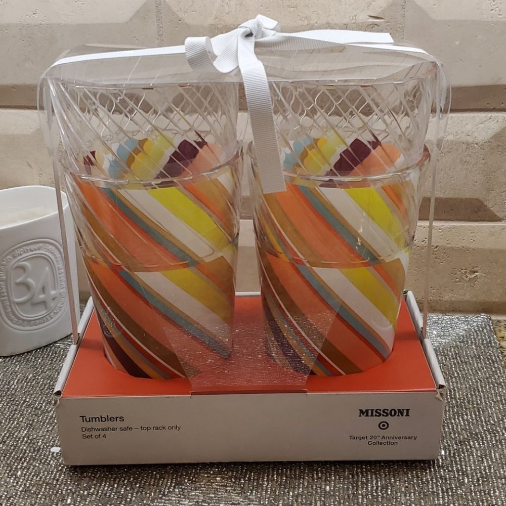 MISSONI FOR TARGET 4 Embossed Highball Tumblers‎ - Picture 2 of 6